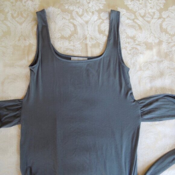 Modern Citizen Slate Gray Kelis Tie Waist Maxi Dress M - Picture 9 of 12